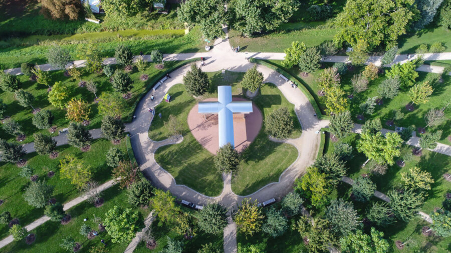 Aerial view of the Luthergarden in Wittenberg in a photo by Ralph Richter