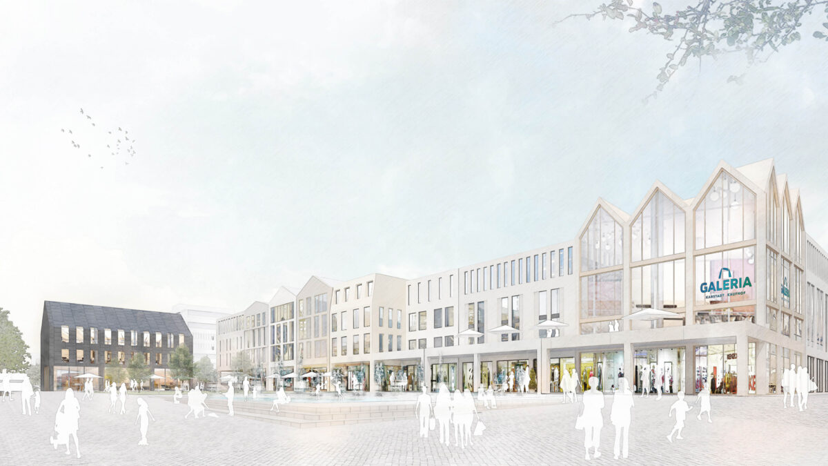 LAND Germany's competition design for Schillerplatz in Iserlohn, rendered visualisation by AIP Planungs GmbH