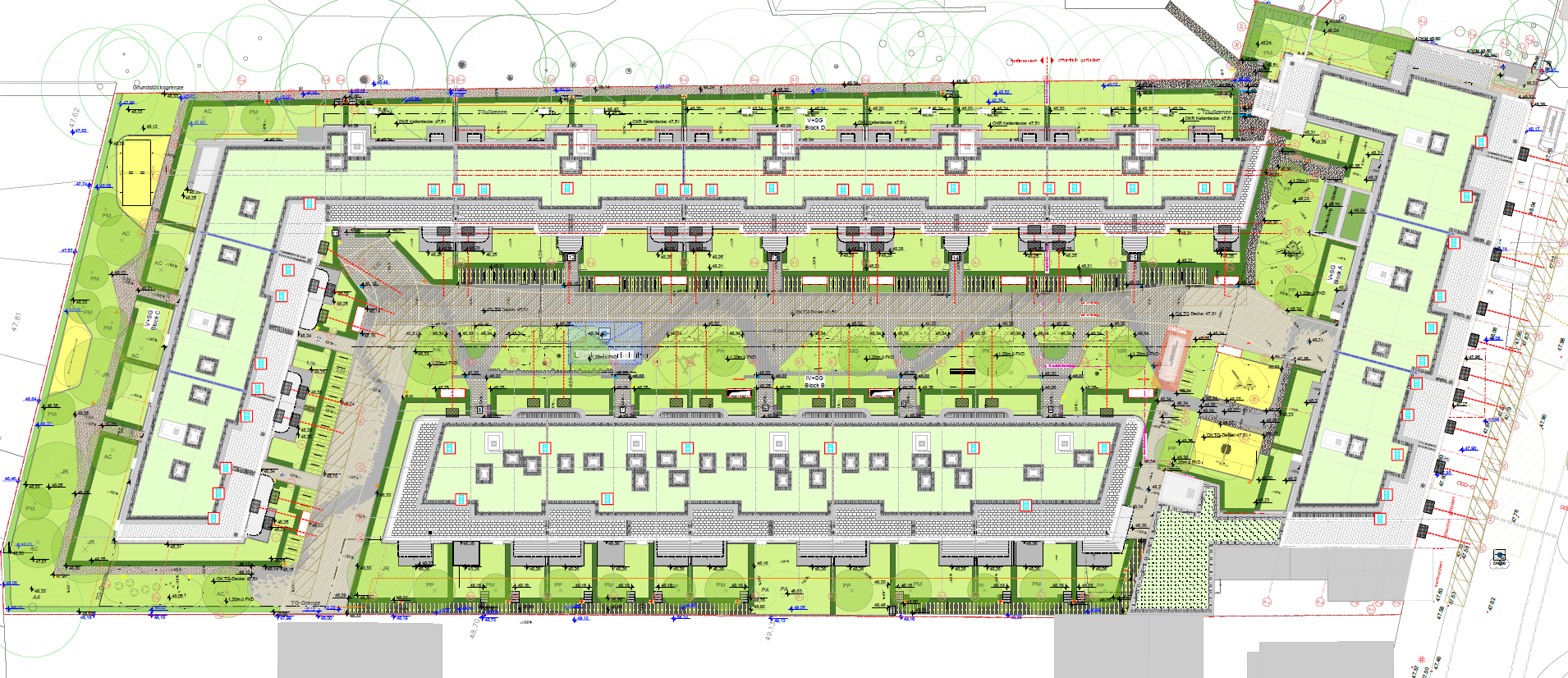 Layout of residential complex LÜCK in Cologne Ehrenfeld