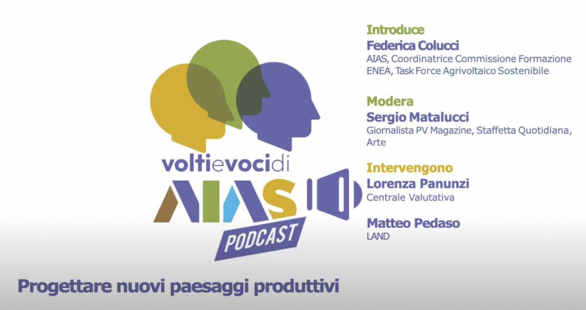 AIAS podcast con Matteo Pedaso su nuovi paesaggi produttivi, i sistemi agri-voltaici