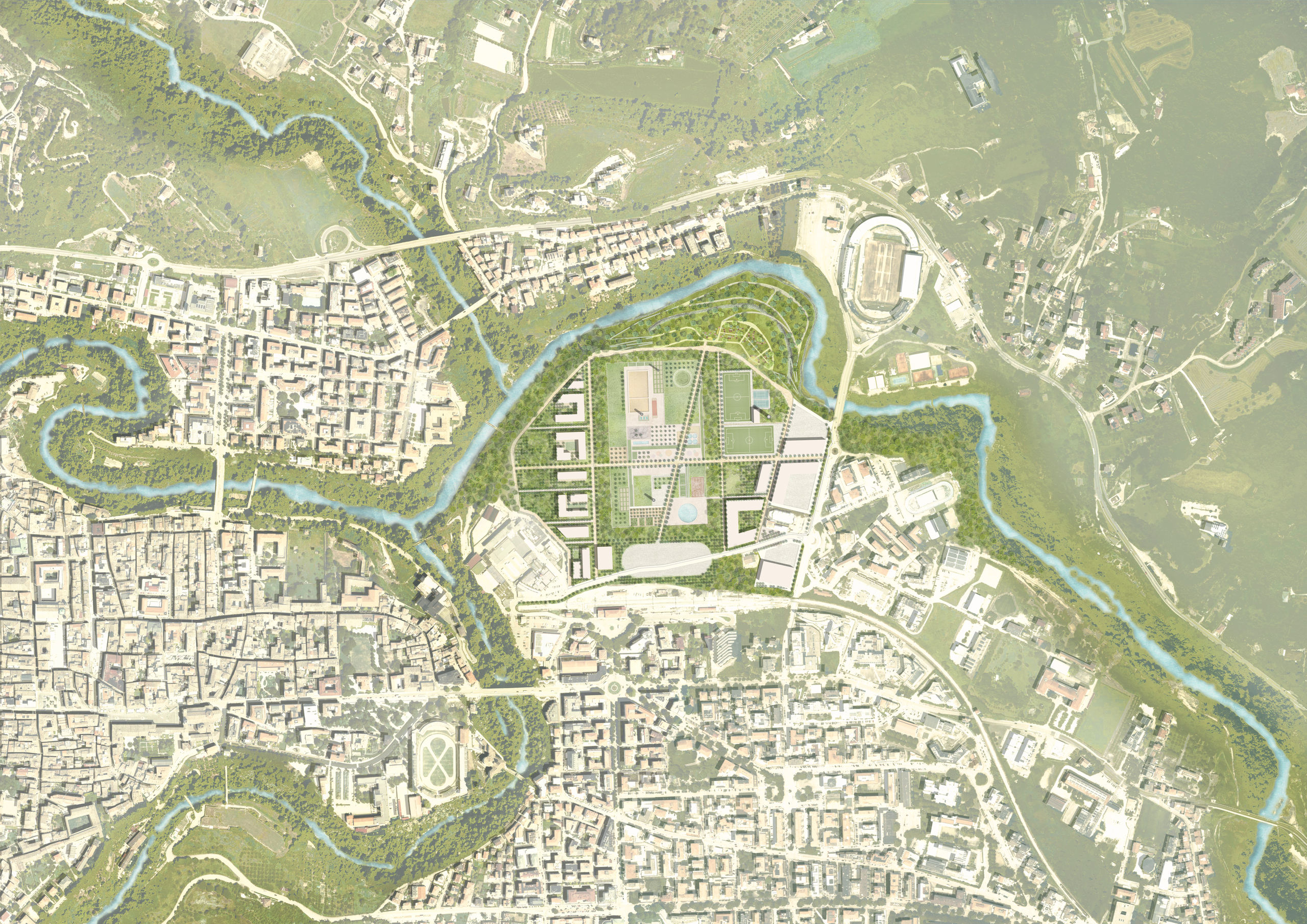 masterplan from above, green