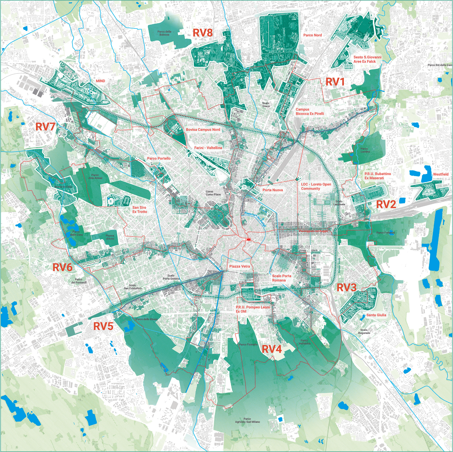 the green rays map of milan