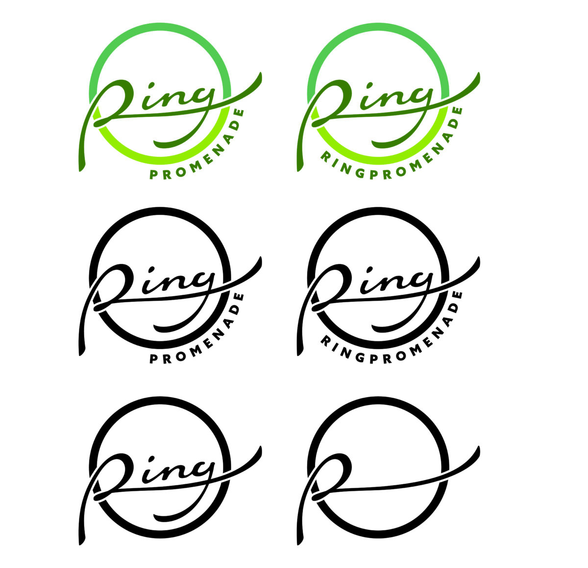 Logo of Ringpromenade, a circle with the writing Ring in the centre and Promenade in half-circle