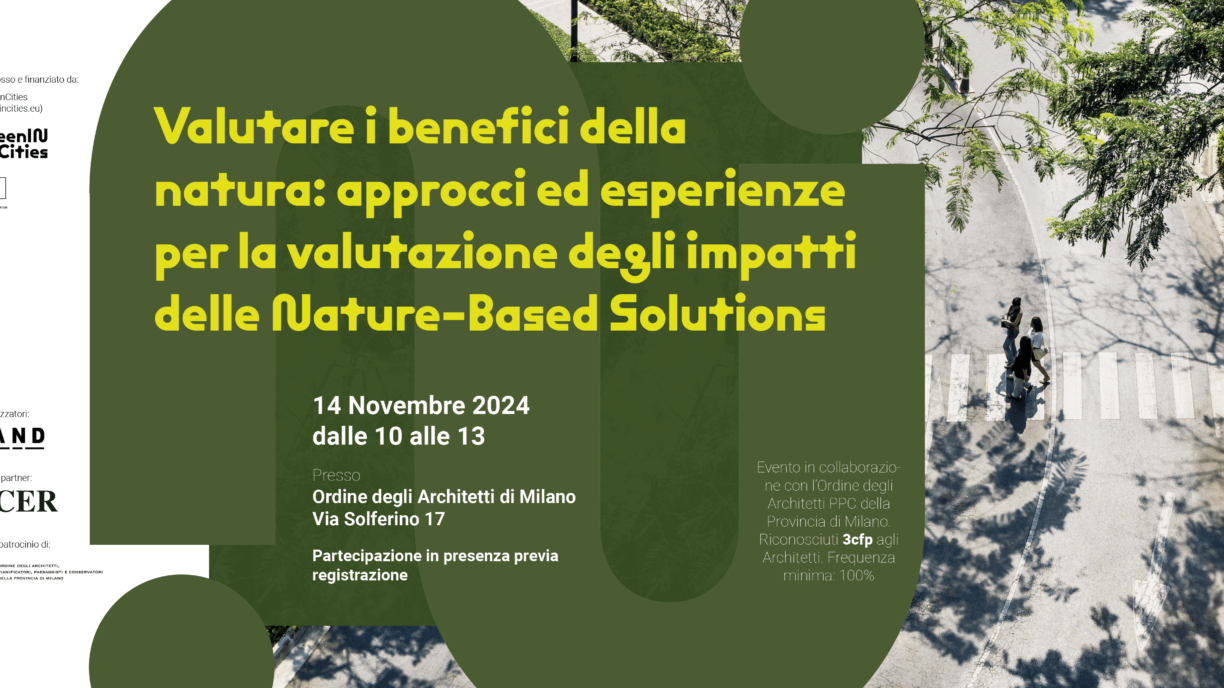 Poster event Assessing the Benefits of Nature: Approaches and Experiences in Evaluating the Impact of Nature-Based Solutions