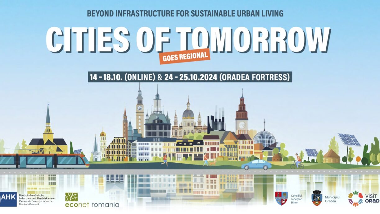 Cover for Cities of Tomorrow Conference on 24 and 25 October in Oradea, Romania