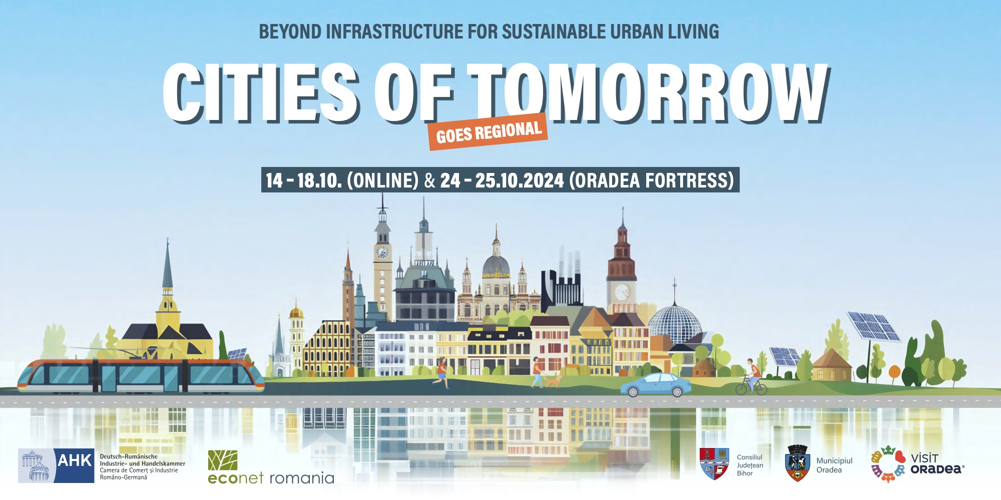 Cover for Cities of Tomorrow Conference on 24 and 25 October in Oradea, Romania