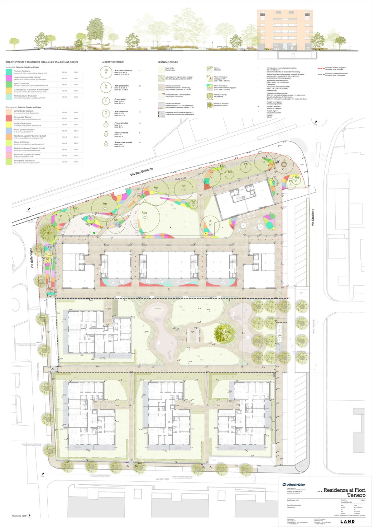 Planting scheme of a residential complex