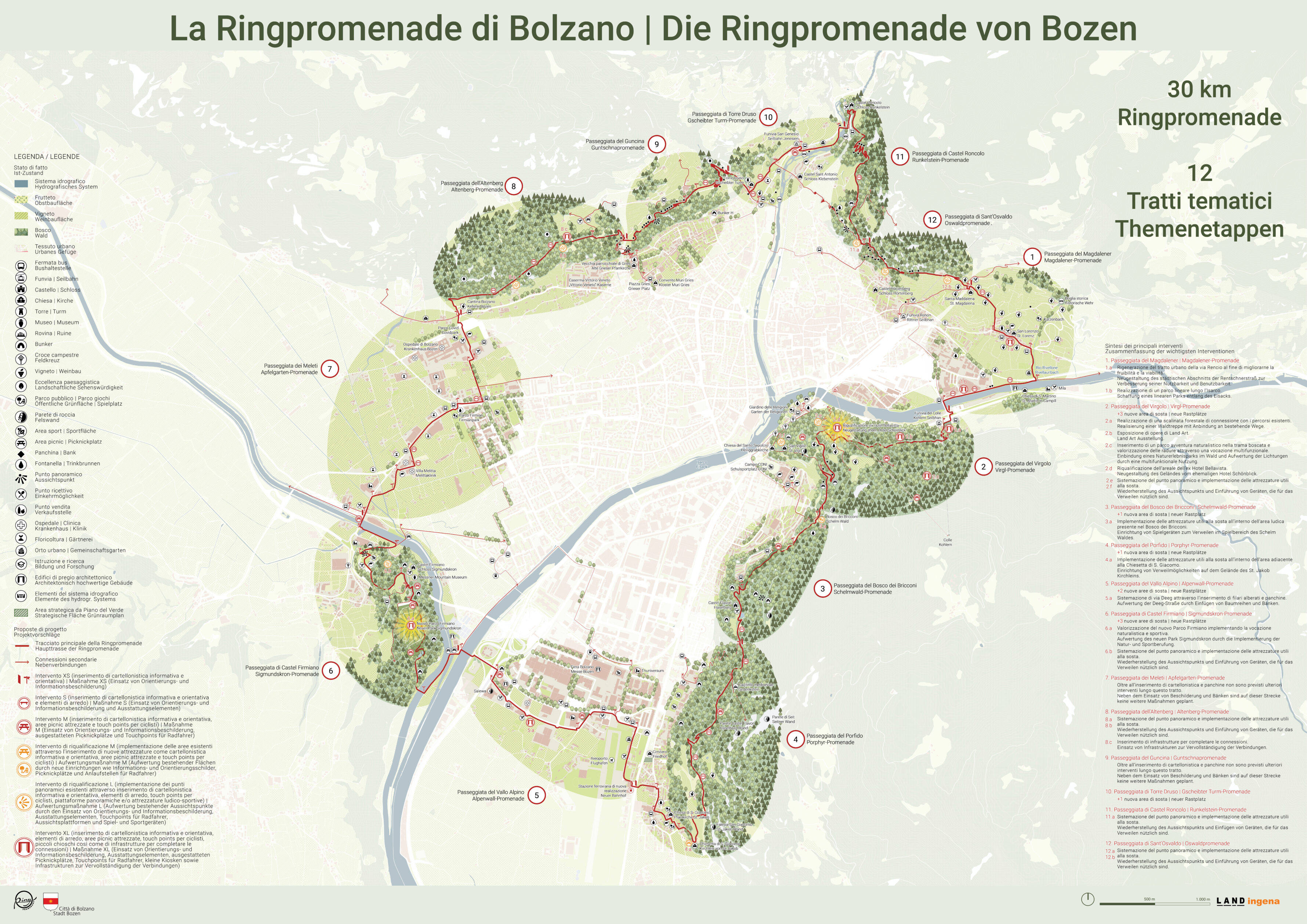 Map of the Ringpromenade with the different elements